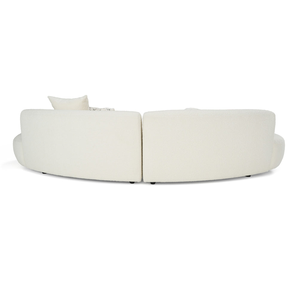 Weldon - Modern Cream Fabric Curved Sectional Sofa - View 6