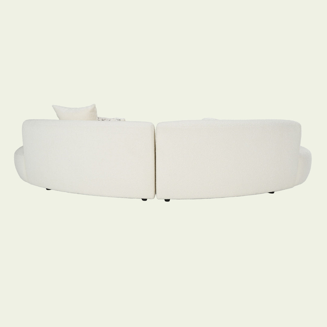 Weldon - Modern Cream Fabric Curved Sectional