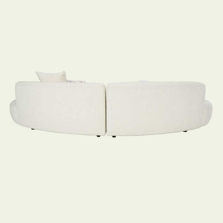 Weldon - Modern Cream Fabric Curved Sectional