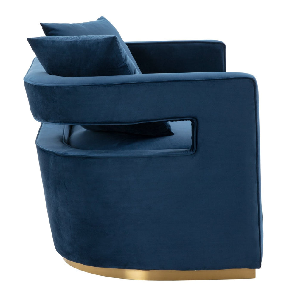 Wells - Modern Blue Velvet Loveseat