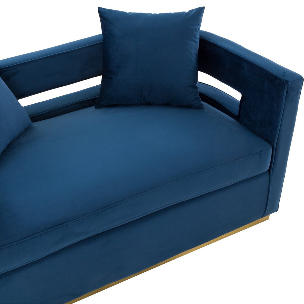 Wells - Modern Blue Velvet Loveseat