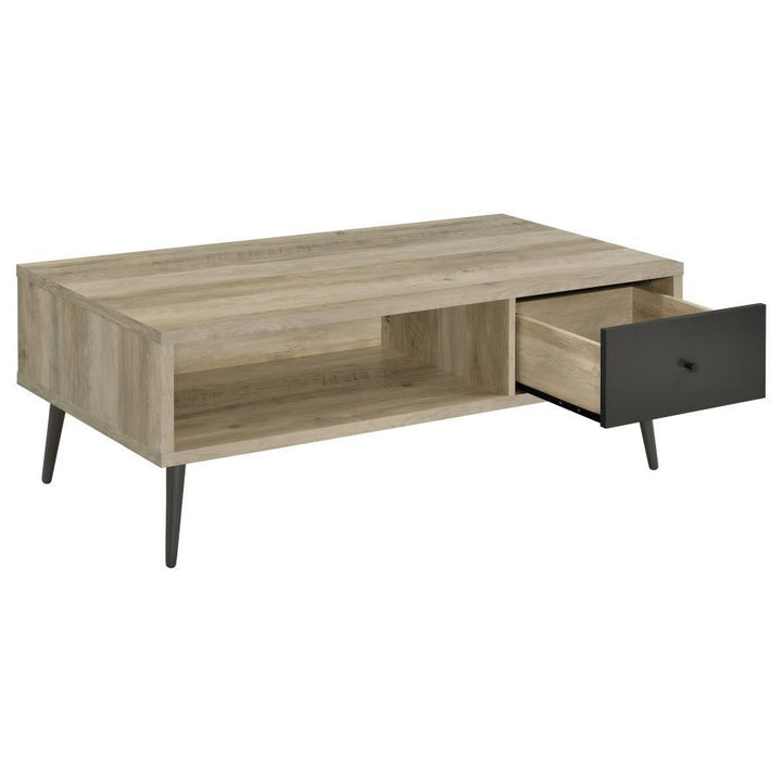 Welsh - 1 - Drawer Engineered Wood Coffee Table Antique Pine - Distressed Pine Coffee Table modern furniture Contempo Furniture