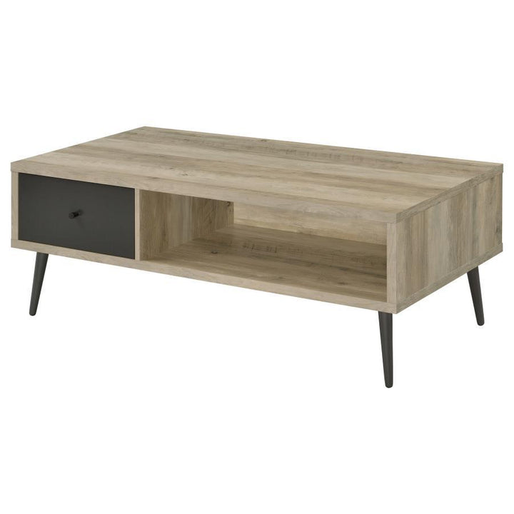 Welsh - 1 - Drawer Engineered Wood Coffee Table Antique Pine - Distressed Pine Coffee Table modern furniture Contempo Furniture