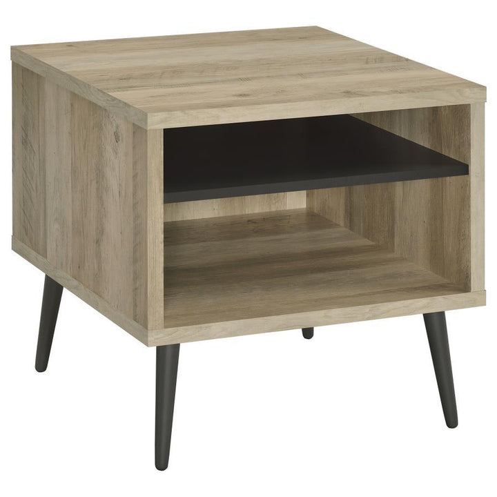 Welsh - Square Engineered Wood Side End Table Antique Pine - Distressed Pine End Table modern furniture Contempo Furniture
