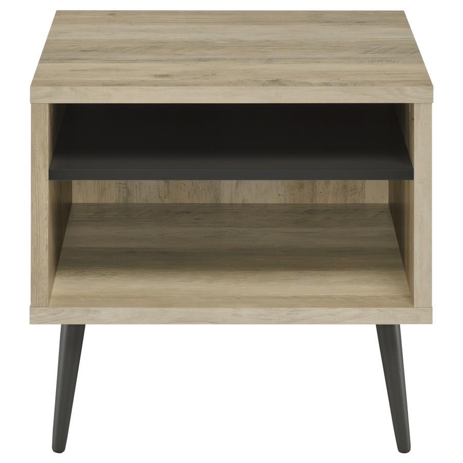 Welsh - Square Engineered Wood Side End Table Antique Pine - Distressed Pine End Table modern furniture Contempo Furniture
