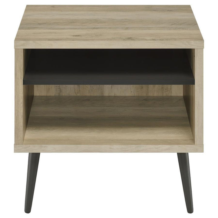 Welsh - Square Engineered Wood Side End Table Antique Pine - Distressed Pine End Table modern furniture Contempo Furniture