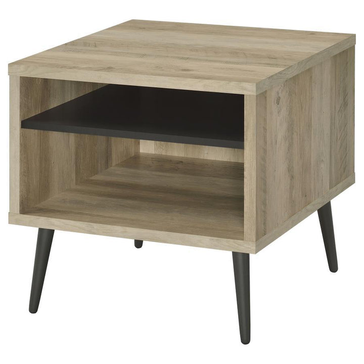 Welsh - Square Engineered Wood Side End Table Antique Pine - Distressed Pine End Table modern furniture Contempo Furniture