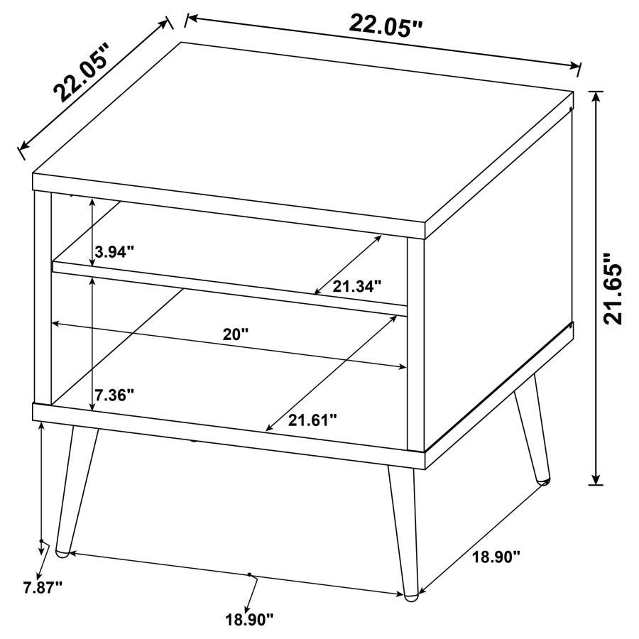 Welsh - Square Engineered Wood Side End Table Antique Pine - Distressed Pine End Table modern furniture Contempo Furniture