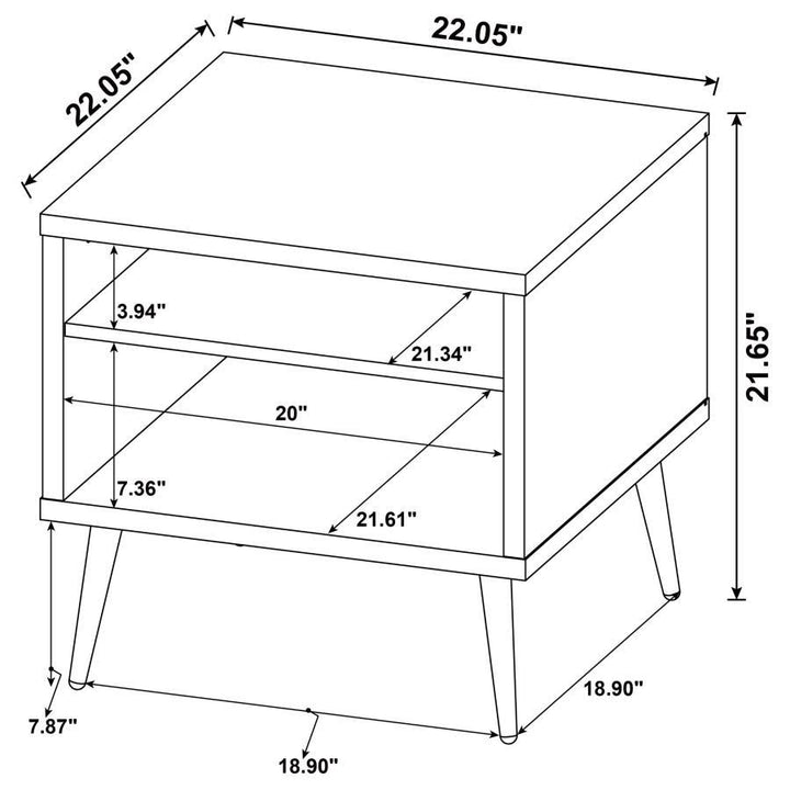 Welsh - Square Engineered Wood Side End Table Antique Pine - Distressed Pine End Table modern furniture Contempo Furniture