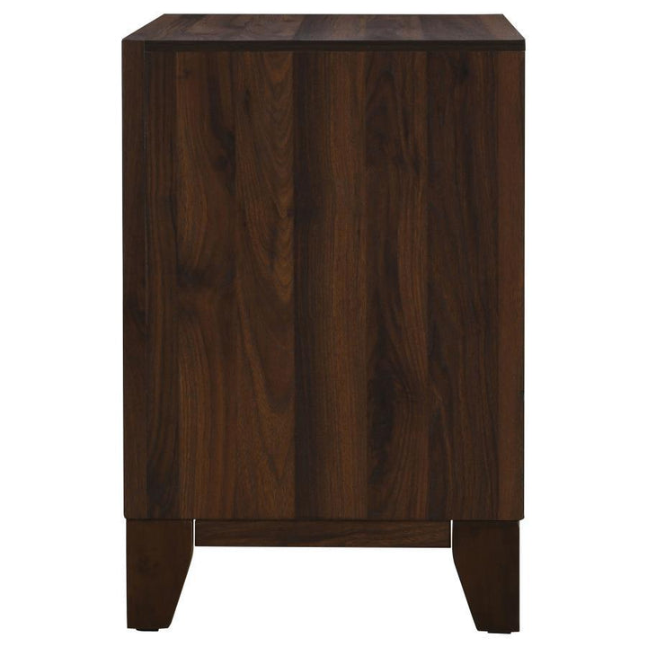 Welsley - 2 - Drawer Nightstand Bedside Table - Walnut Accent Nightstand modern furniture Contempo Furniture