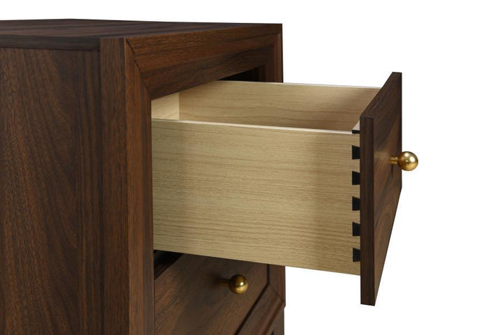 Welsley - 2 - Drawer Nightstand Bedside Table - Walnut Accent Nightstand modern furniture Contempo Furniture