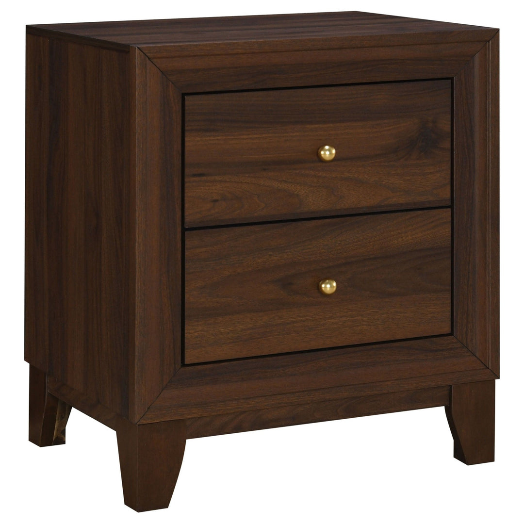 Welsley - 2 - Drawer Nightstand Bedside Table - Walnut Accent Nightstand modern furniture Contempo Furniture