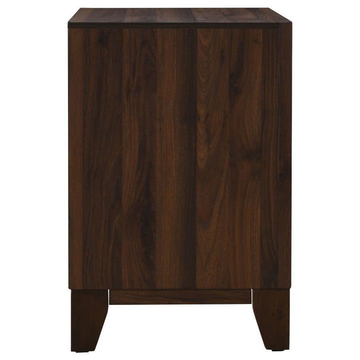 Welsley - 2 - Drawer Nightstand Bedside Table - Walnut Accent Nightstand modern furniture Contempo Furniture