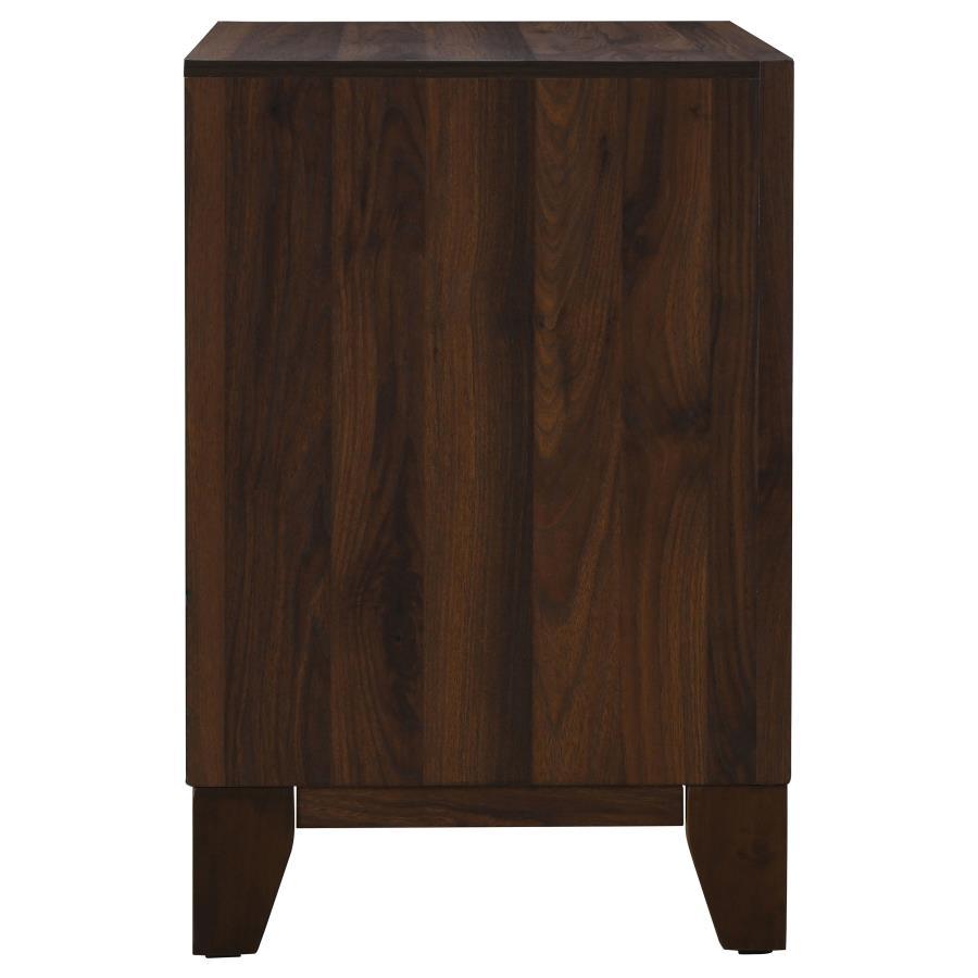 Welsley - 2 - Drawer Nightstand Bedside Table - Walnut Accent Nightstand modern furniture Contempo Furniture