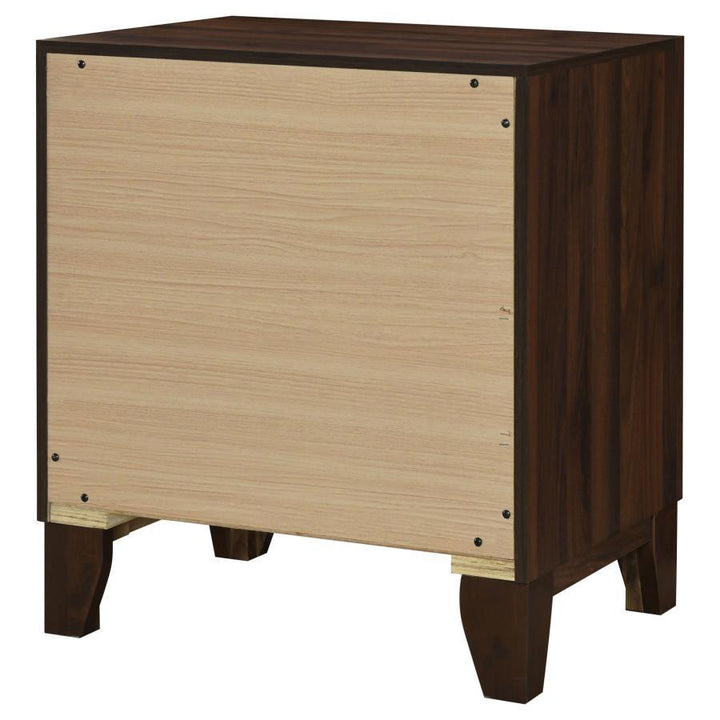 Welsley - 2 - Drawer Nightstand Bedside Table - Walnut Accent Nightstand modern furniture Contempo Furniture