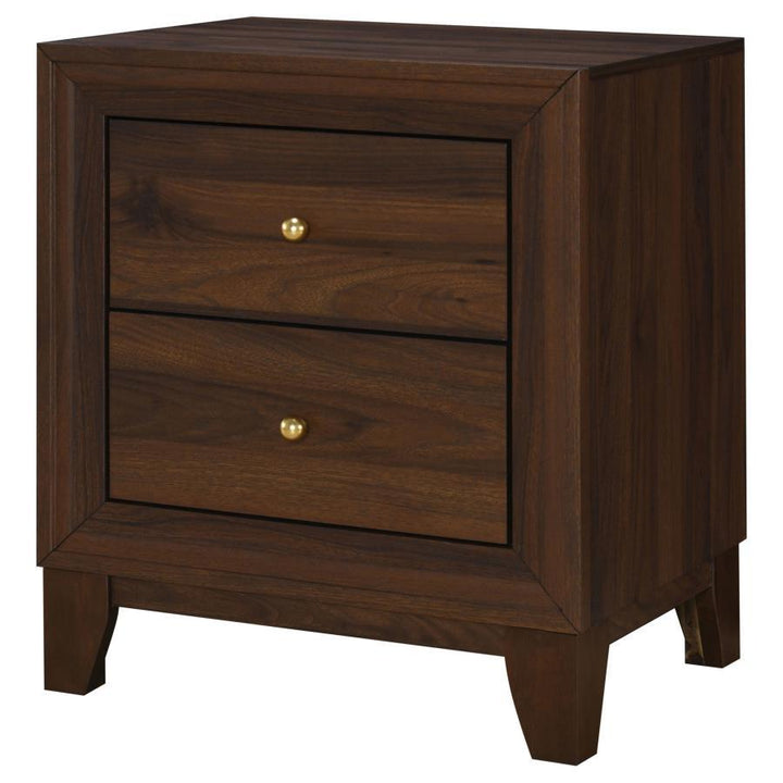 Welsley - 2 - Drawer Nightstand Bedside Table - Walnut Accent Nightstand modern furniture Contempo Furniture