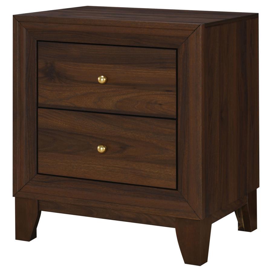 Welsley - 2 - Drawer Nightstand Bedside Table - Walnut Accent Nightstand modern furniture Contempo Furniture