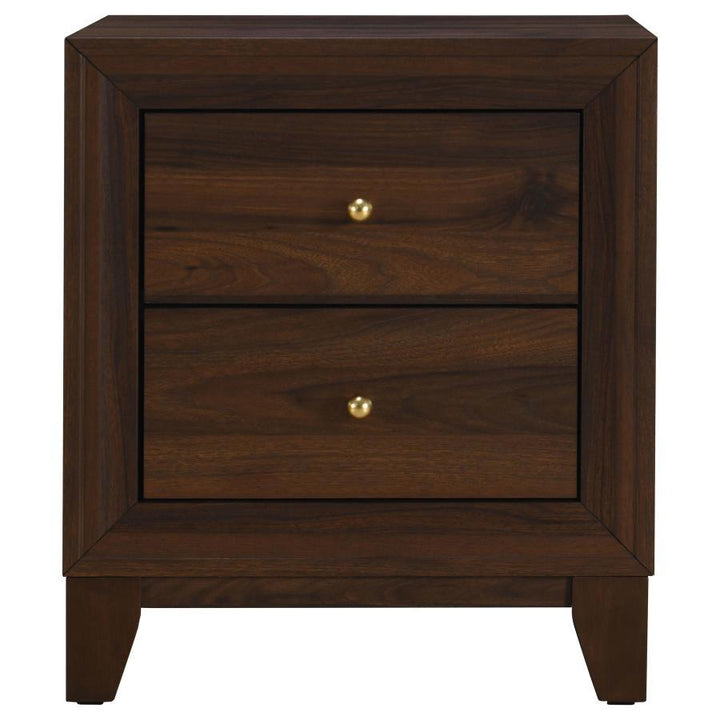 Welsley - 2 - Drawer Nightstand Bedside Table - Walnut Accent Nightstand modern furniture Contempo Furniture