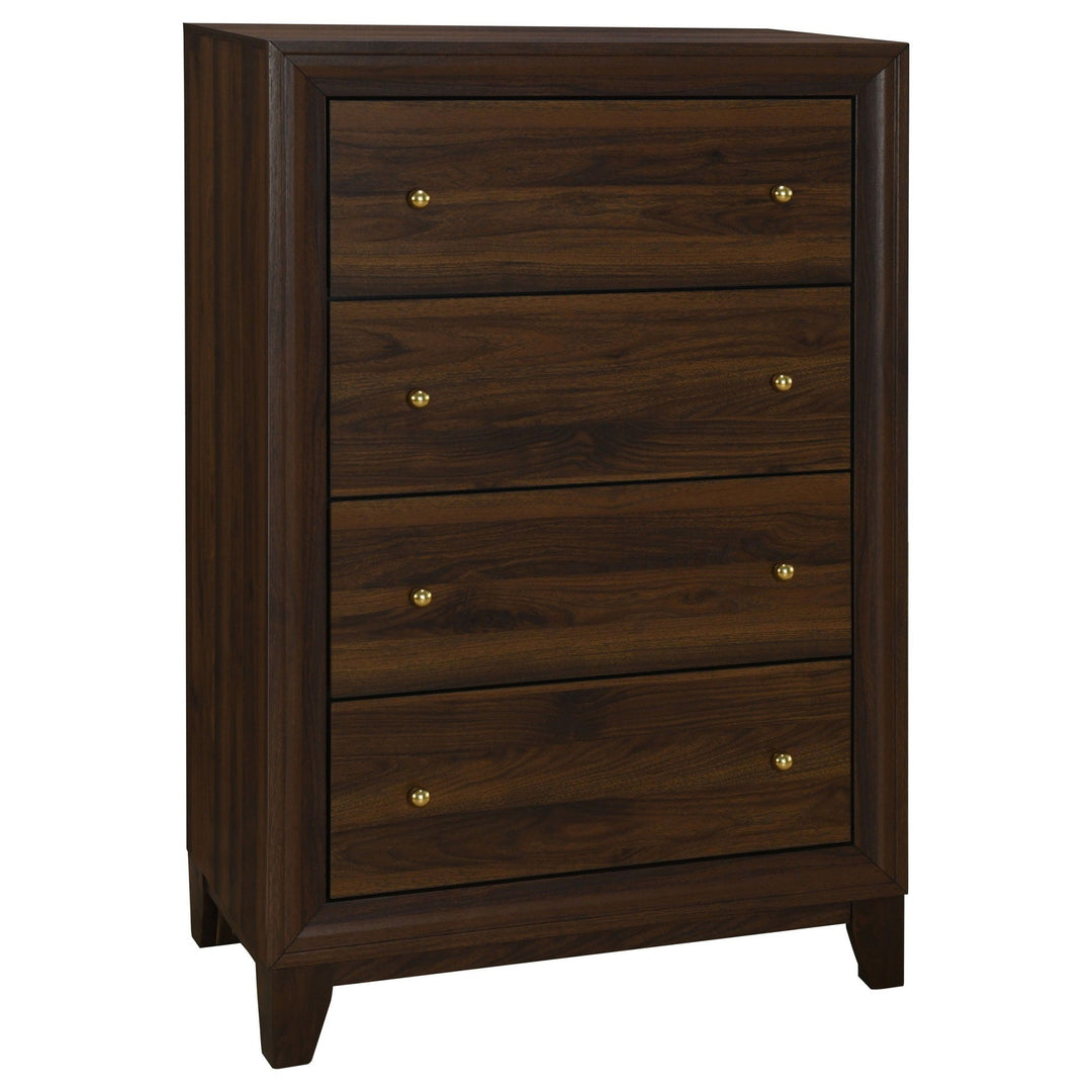 Welsley - 4 - Drawer Chest Of Drawers - Walnut Accent Chest modern furniture Contempo Furniture