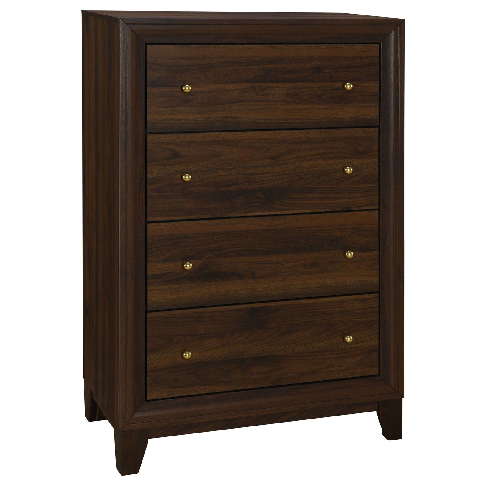 Welsley - 4 - Drawer Chest Of Drawers - Walnut Accent Chest modern furniture Contempo Furniture