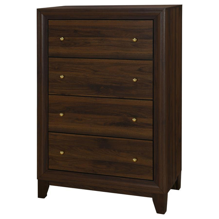 Welsley - 4 - Drawer Chest Of Drawers - Walnut Accent Chest modern furniture Contempo Furniture