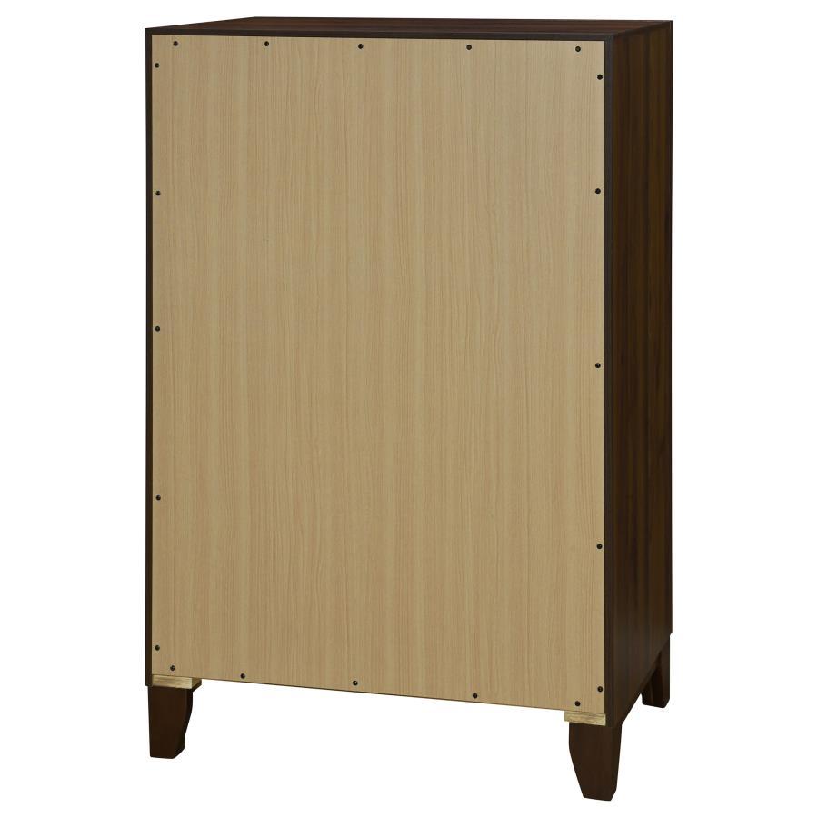Welsley - 4 - Drawer Chest Of Drawers - Walnut Accent Chest modern furniture Contempo Furniture