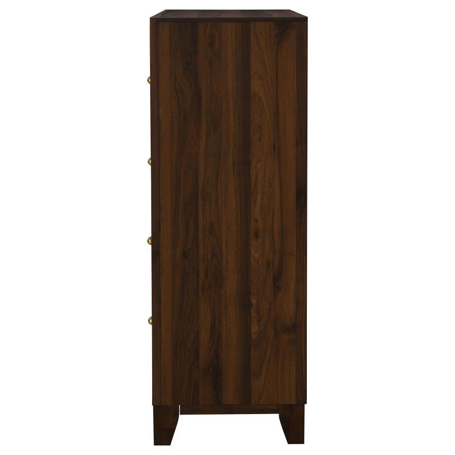 Welsley - 4 - Drawer Chest Of Drawers - Walnut Accent Chest modern furniture Contempo Furniture