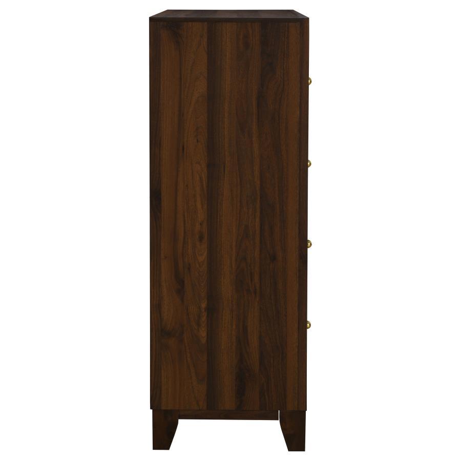 Welsley - 4 - Drawer Chest Of Drawers - Walnut Accent Chest modern furniture Contempo Furniture