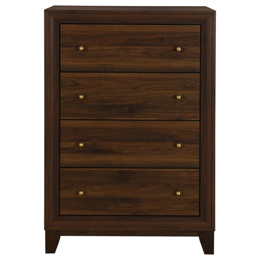 Welsley - 4 - Drawer Chest Of Drawers - Walnut Accent Chest modern furniture Contempo Furniture