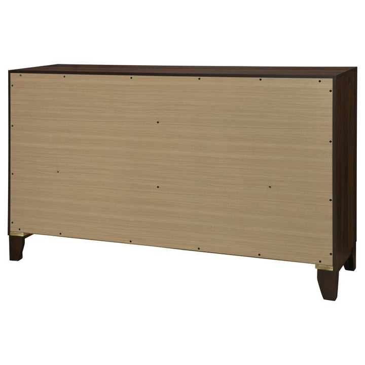 Welsley - 6 - Drawer Dresser Cabinet - Walnut Dressers modern furniture Contempo Furniture