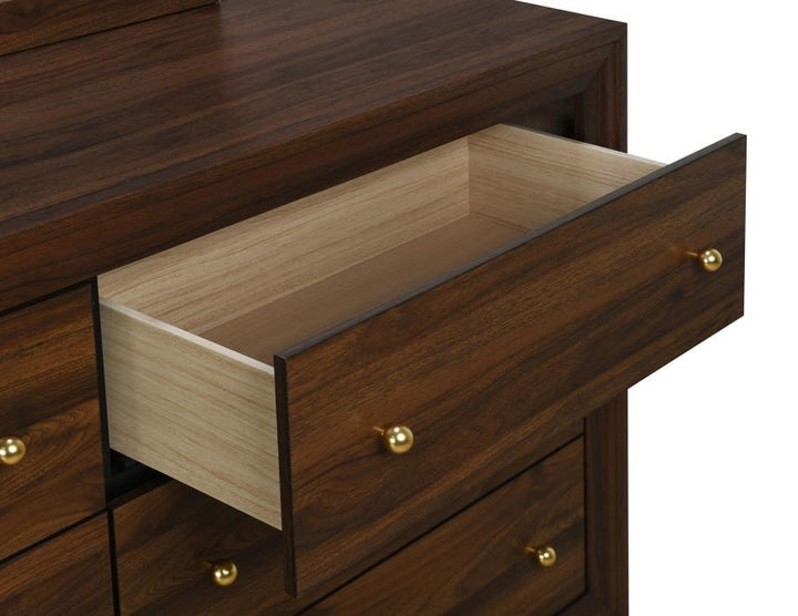 Welsley - 6 - Drawer Dresser Cabinet - Walnut Dressers modern furniture Contempo Furniture
