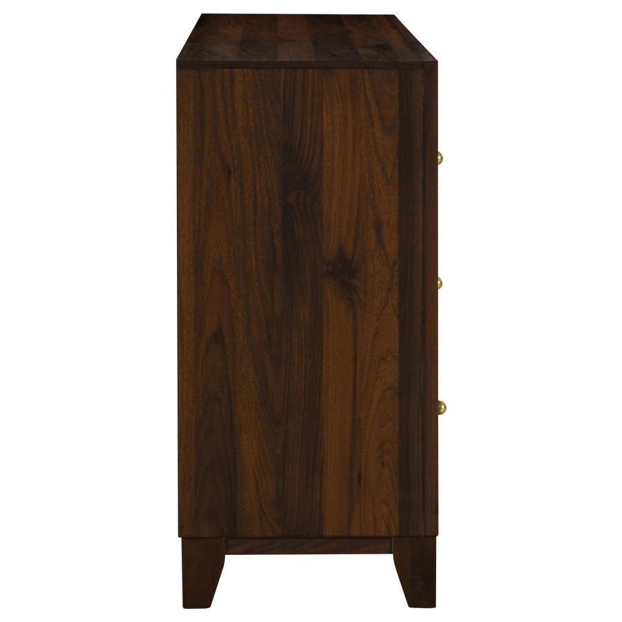 Welsley - 6 - Drawer Dresser Cabinet - Walnut Dressers modern furniture Contempo Furniture