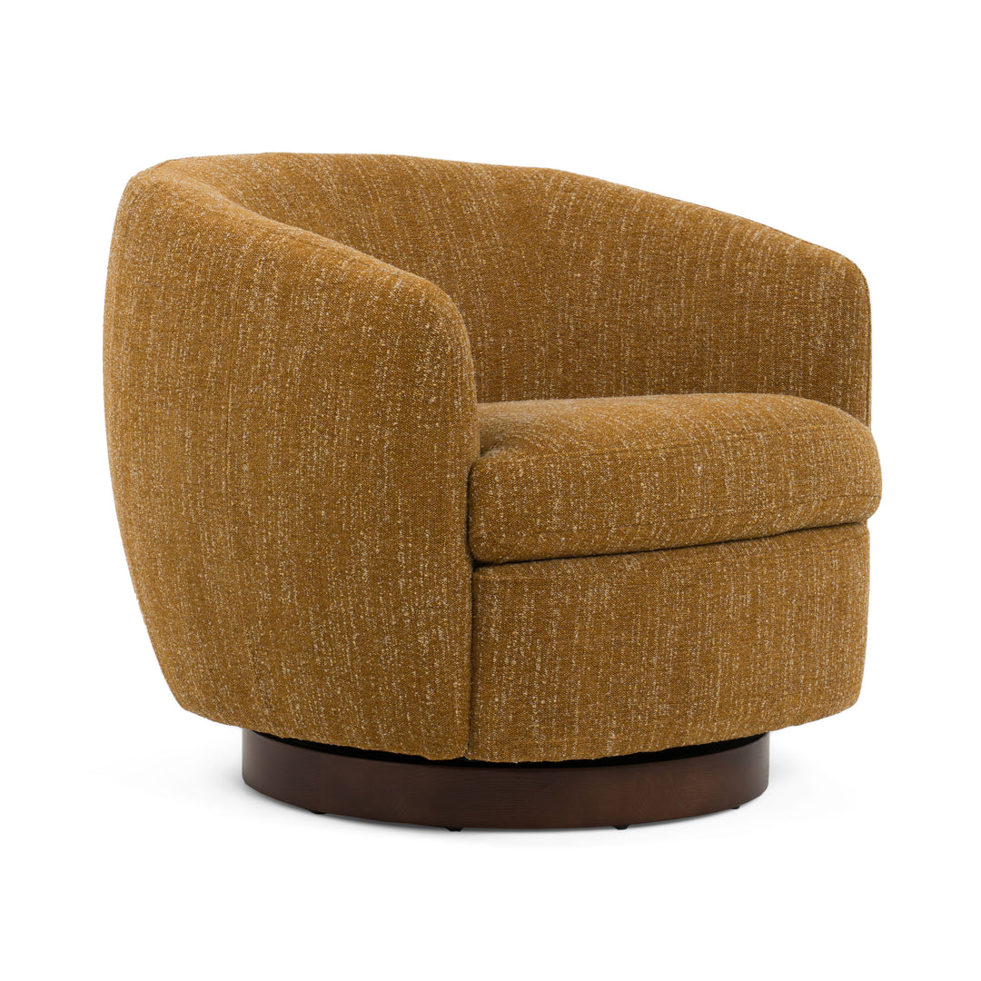Wendt - Modern Mustard Fabric Swivel Accent Chair