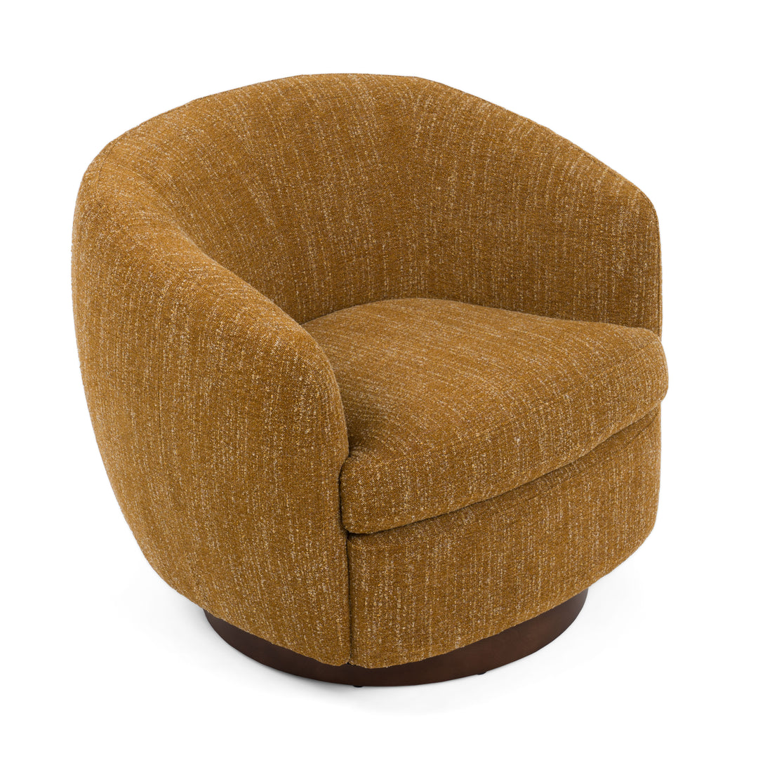 Wendt - Modern Mustard Fabric Swivel Accent Chair