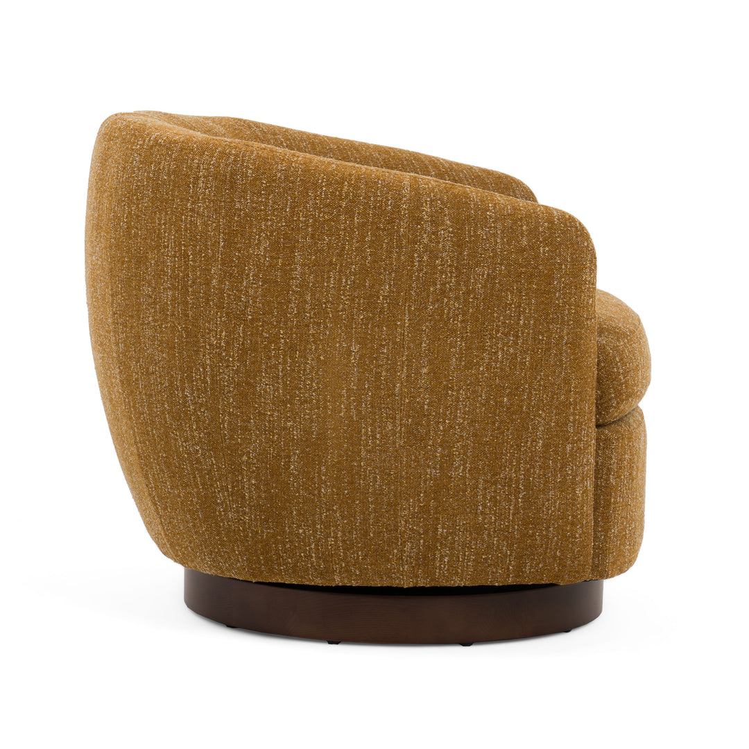 Wendt - Modern Mustard Fabric Swivel Accent Chair