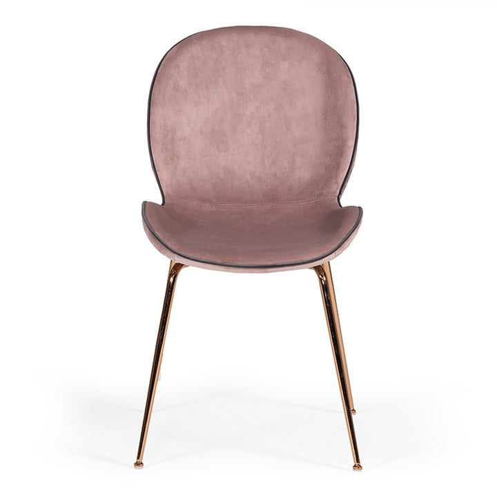 Wendy Modern Pink Velvet &amp; Rosegold Dining Chair (Set of 2)