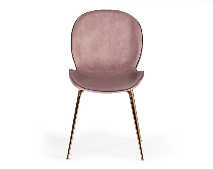 Wendy Modern Pink Velvet &amp; Rosegold Dining Chair (Set of 2)
