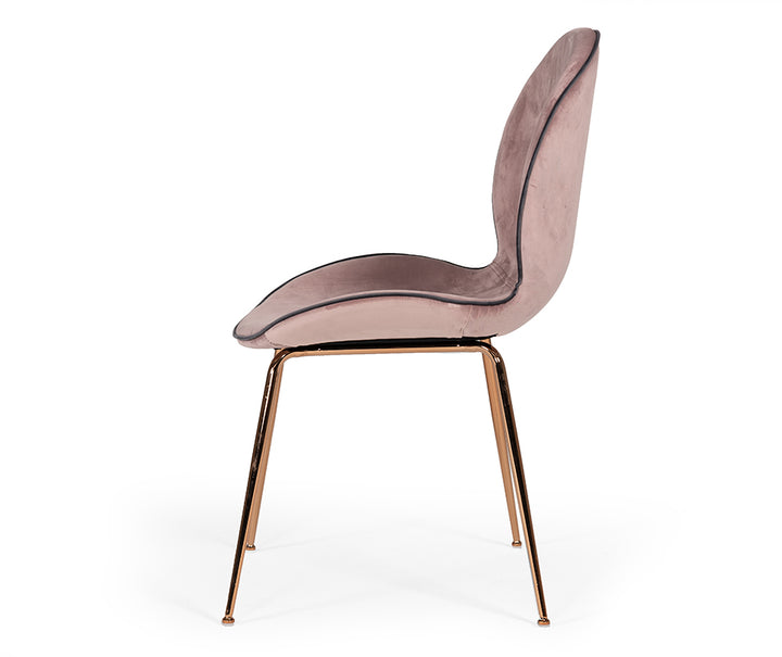 Wendy Modern Pink Velvet &amp; Rosegold Dining Chair (Set of 2)