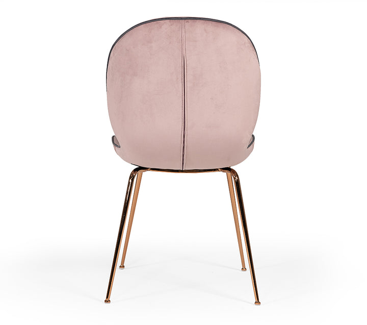 Wendy Modern Pink Velvet &amp; Rosegold Dining Chair (Set of 2)
