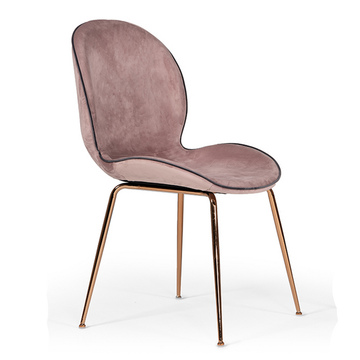 Wendy Modern Pink Velvet &amp; Rosegold Dining Chair (Set of 2)