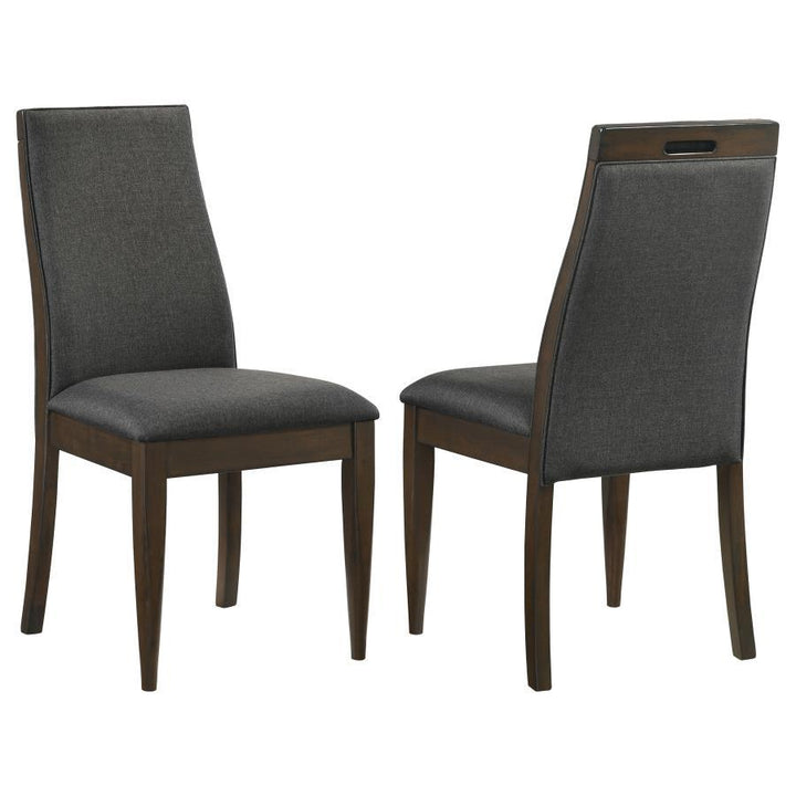 Wes - Upholstered Dining Side Chair (Set of 2) - Dark Walnut Chair Set modern furniture Contempo Furniture