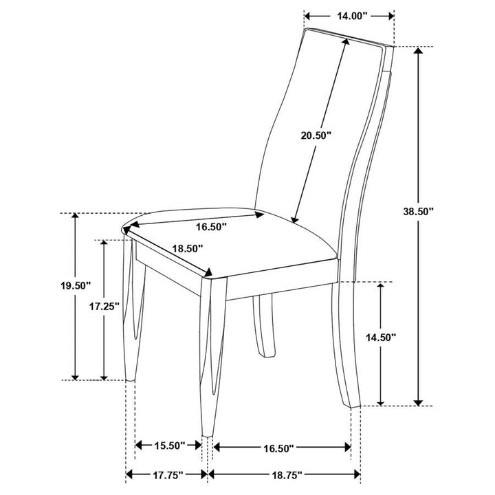 Wes - Upholstered Dining Side Chair (Set of 2) - Dark Walnut Chair Set modern furniture Contempo Furniture
