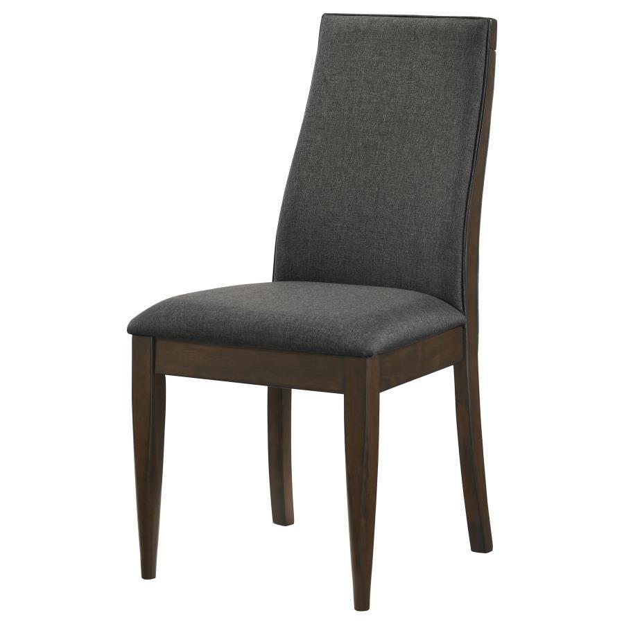 Wes - Upholstered Dining Side Chair (Set of 2) - Dark Walnut Chair Set modern furniture Contempo Furniture