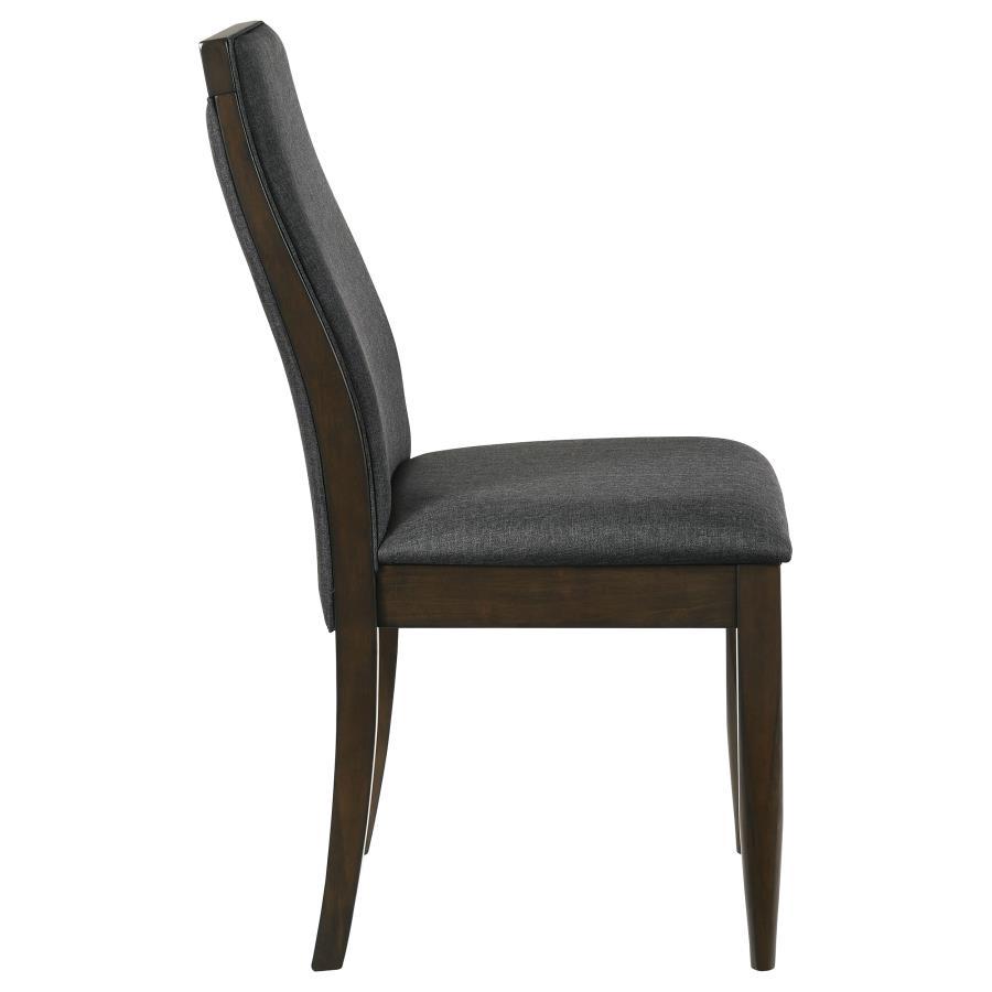 Wes - Upholstered Dining Side Chair (Set of 2) - Dark Walnut Chair Set modern furniture Contempo Furniture