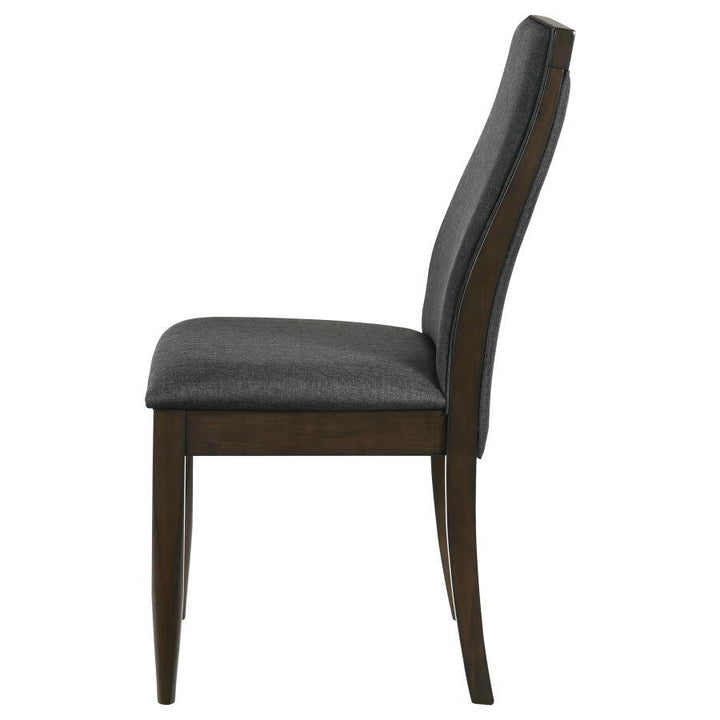 Wes - Upholstered Dining Side Chair (Set of 2) - Dark Walnut Chair Set modern furniture Contempo Furniture