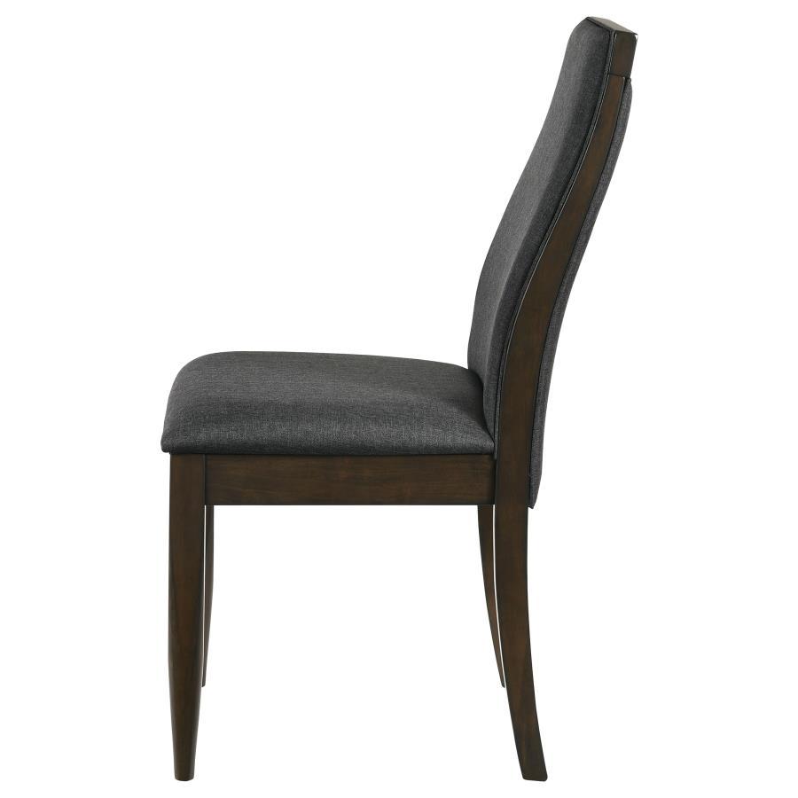 Wes - Upholstered Dining Side Chair (Set of 2) - Dark Walnut Chair Set modern furniture Contempo Furniture