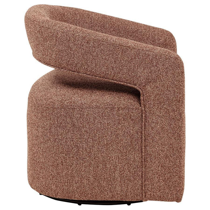 Westhill - Boucle Upholstered Swivel Accent Chair - Berry Swivel Chair modern furniture Contempo Furniture