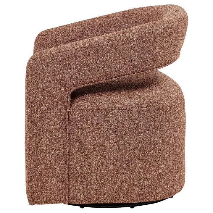 Westhill - Boucle Upholstered Swivel Accent Chair - Berry Swivel Chair modern furniture Contempo Furniture