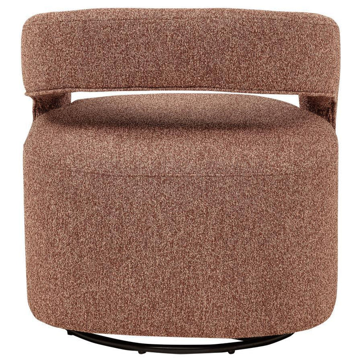 Westhill - Boucle Upholstered Swivel Accent Chair - Berry Swivel Chair modern furniture Contempo Furniture