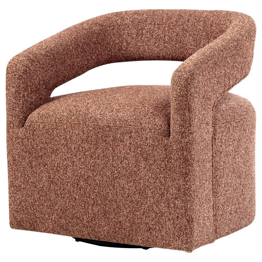 Westhill - Boucle Upholstered Swivel Accent Chair - Berry Swivel Chair modern furniture Contempo Furniture